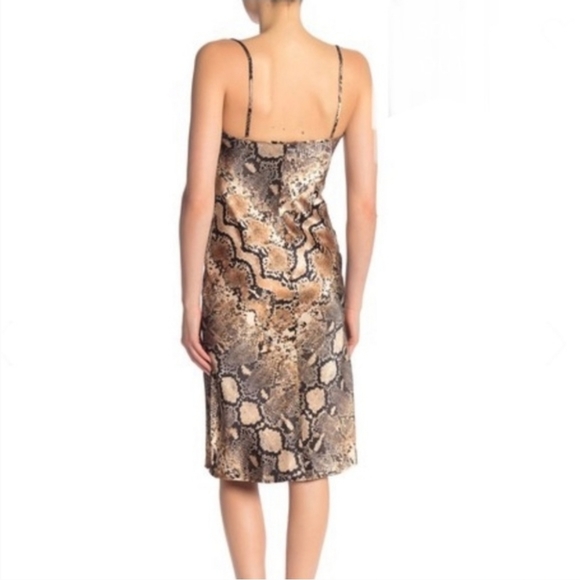 Bebe Dresses Bebe Snake Print Cowl Neck Satin Slip Dress Poshmark